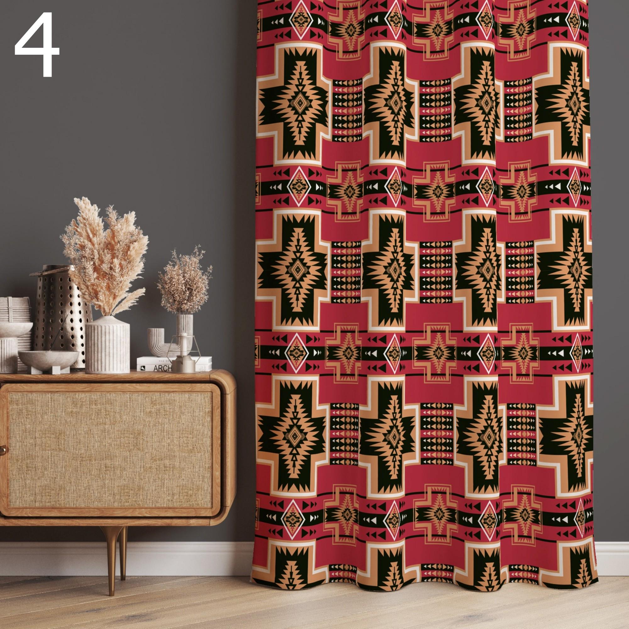 Retro Curtains, Mid Century Style Curtain Panels, 70s Retro Window Curtains, Retro Boho Curtains, Mid Century Colorful Printed Curtain