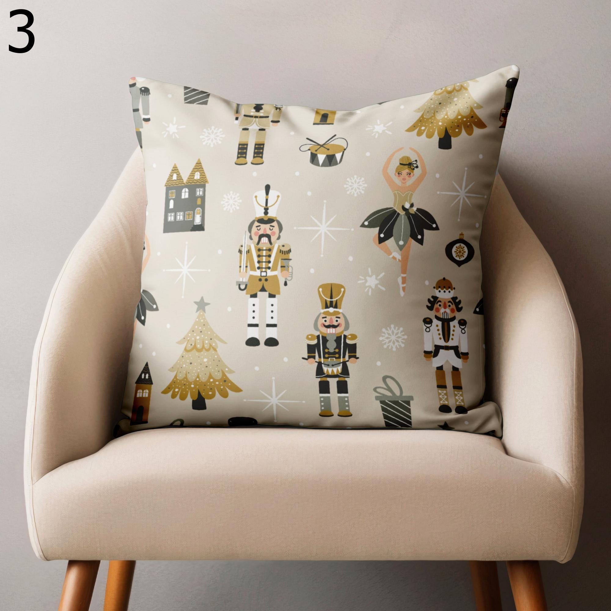 Christmas Nutcracker Soldier Cushion Covers, Noel Nutcracker Cushion Covers, Xmas Nutcracker Soldier Pillow Cover, Noel Cute Pillow Cover