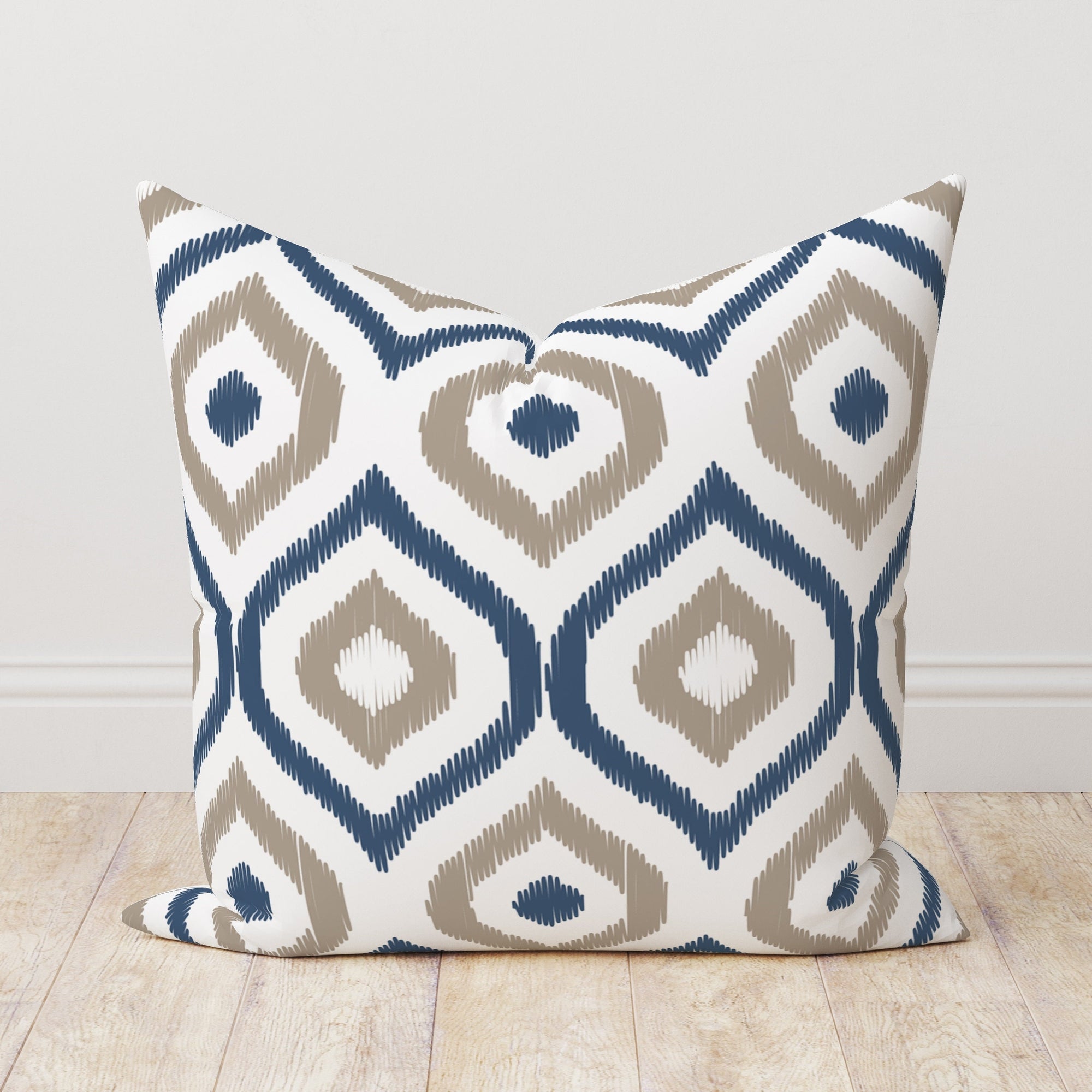 Blue Pillowcase, Indigo Abstract Cushion Cover, Indigo and White Bohemian Pillow Cover, Geometry Cushion Covers, Navy Blue Pillow Covers