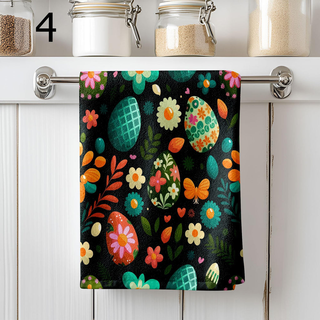 Colorful Eggs Tea Towels, Happy Easter Tea Towels, Easter Eggs Dish Towel, Easter Kitchen Towels, Easter Eggs Hand Towel