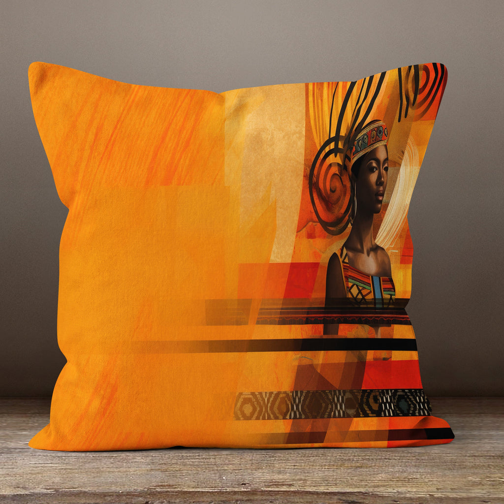 African Woman Pillow Covers, African Art Pillowcase, Ethnic Pillowcase, Authentic Throw Pillow Cover, African Digital Print Cushion Cover
