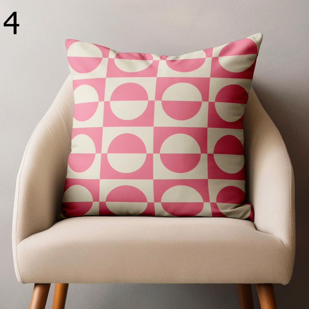 70s Retro Abstract Throw Pillow Cover, Retro Geometric Abstract Cushion Cover, Mid Century Bauhaus Pillow Covers, Mcm Bauhaus Pillowcase