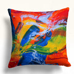 Modern Abstract Pillow Cover, Colorful Painting Abstract Cushion Cover, Vivid Colorful Abstract Pillow Covers, Modern Art Pillowcase