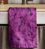 Floral Kitchen Towels, Botanical Dish Towel, Vintage Floral Style Tea Towels, Pink & Purple Flower Hand Towels