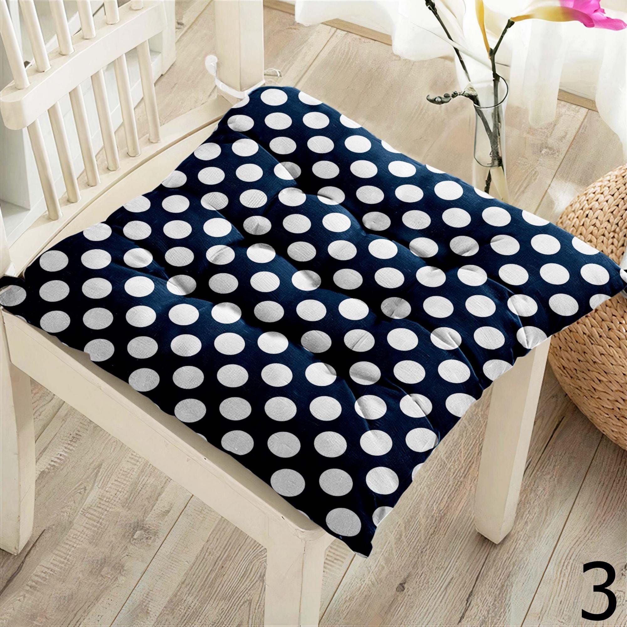 Vintage Nautical Chair Cushions, Sailboat & Anchor Print Seat Pads, Coastal Marine Theme Chair Pillows, Ocean Style Decor Chair Pads