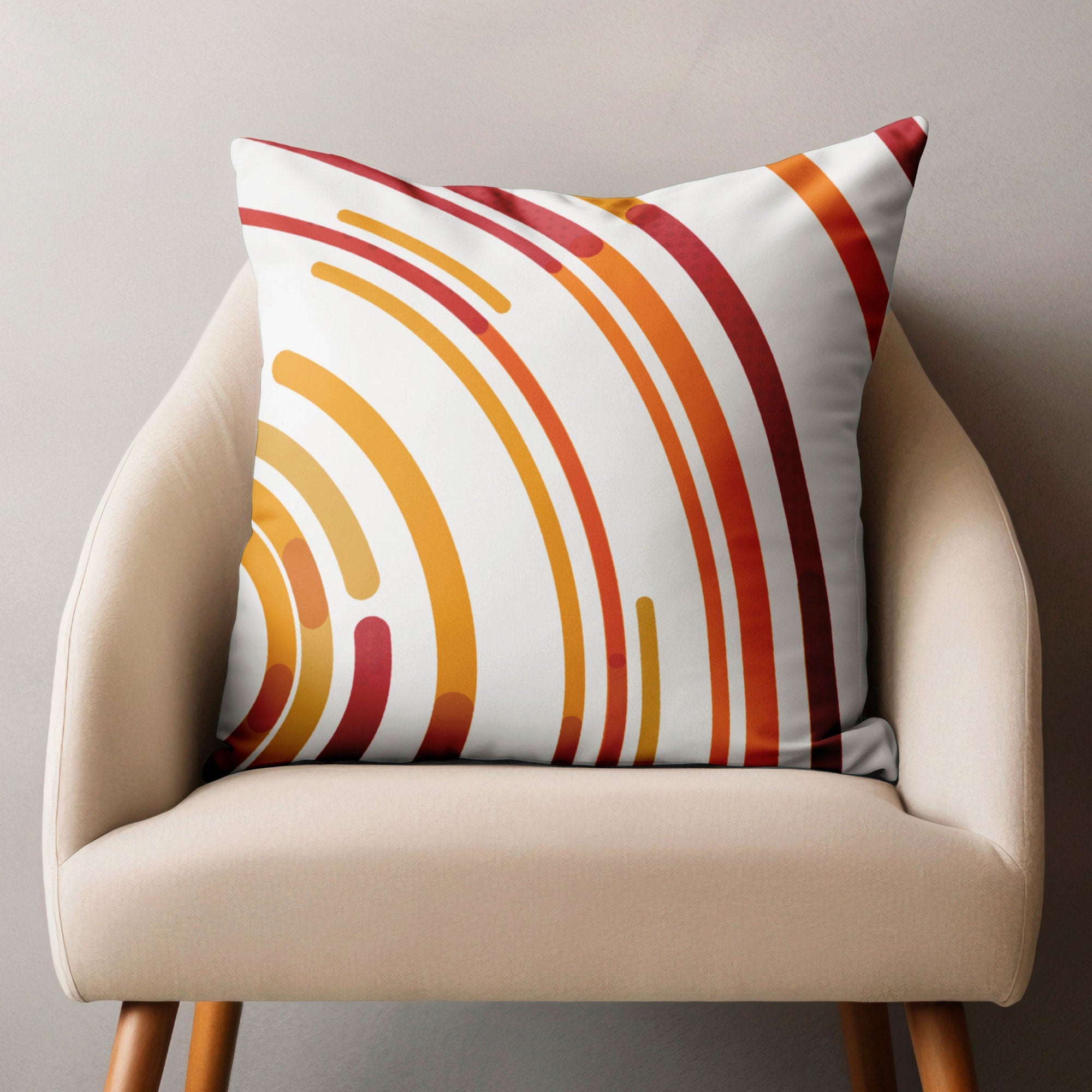 Retro Geometric Pillow Cover, 70s Inspired Pillow Covers, Mid Century Modern Pillowcase, Retro Cushion Cover, Retro Chic Pillow Decor
