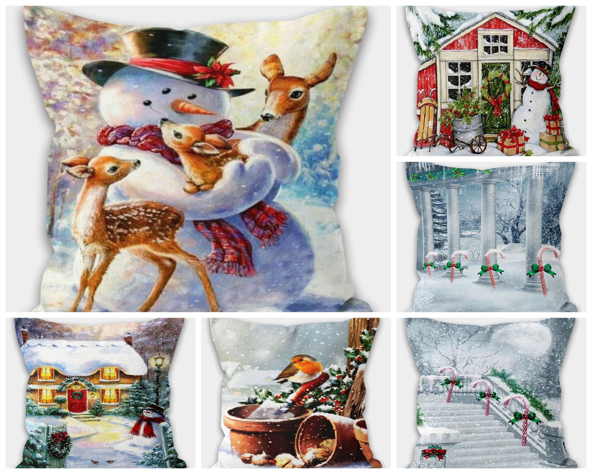 Christmas Pillowcase, Snowman Christmas Pillow Cover, Snowflakes Christmas Pillow Cover, Xmas Holiday Decor, Christmas Home Decor