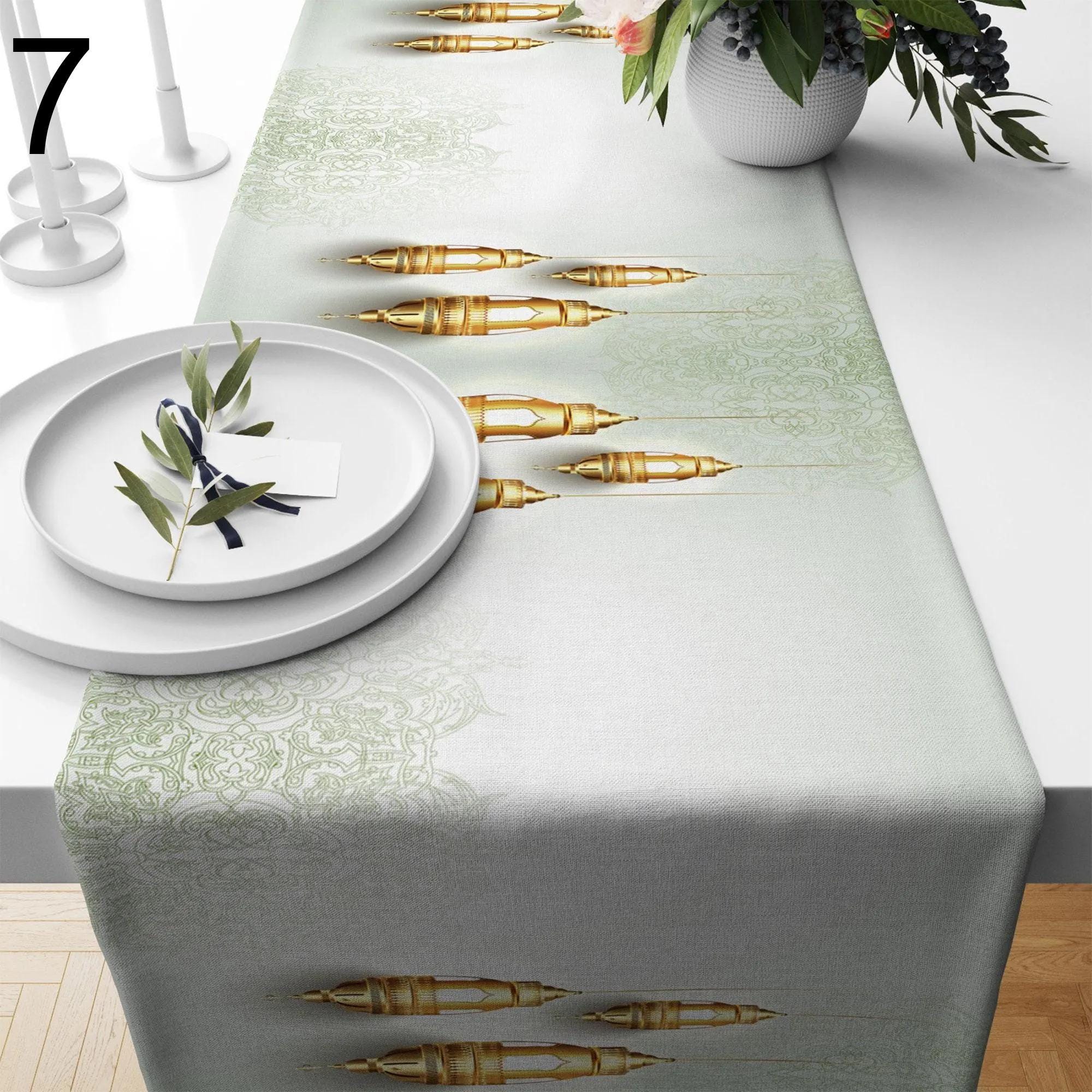 Eid Ramadan Table Runner, Ramadan Table Runner, Islamic Table Runner, Blessed Ramadan Table Decor, Gift for Muslim, Muslim Table Decor