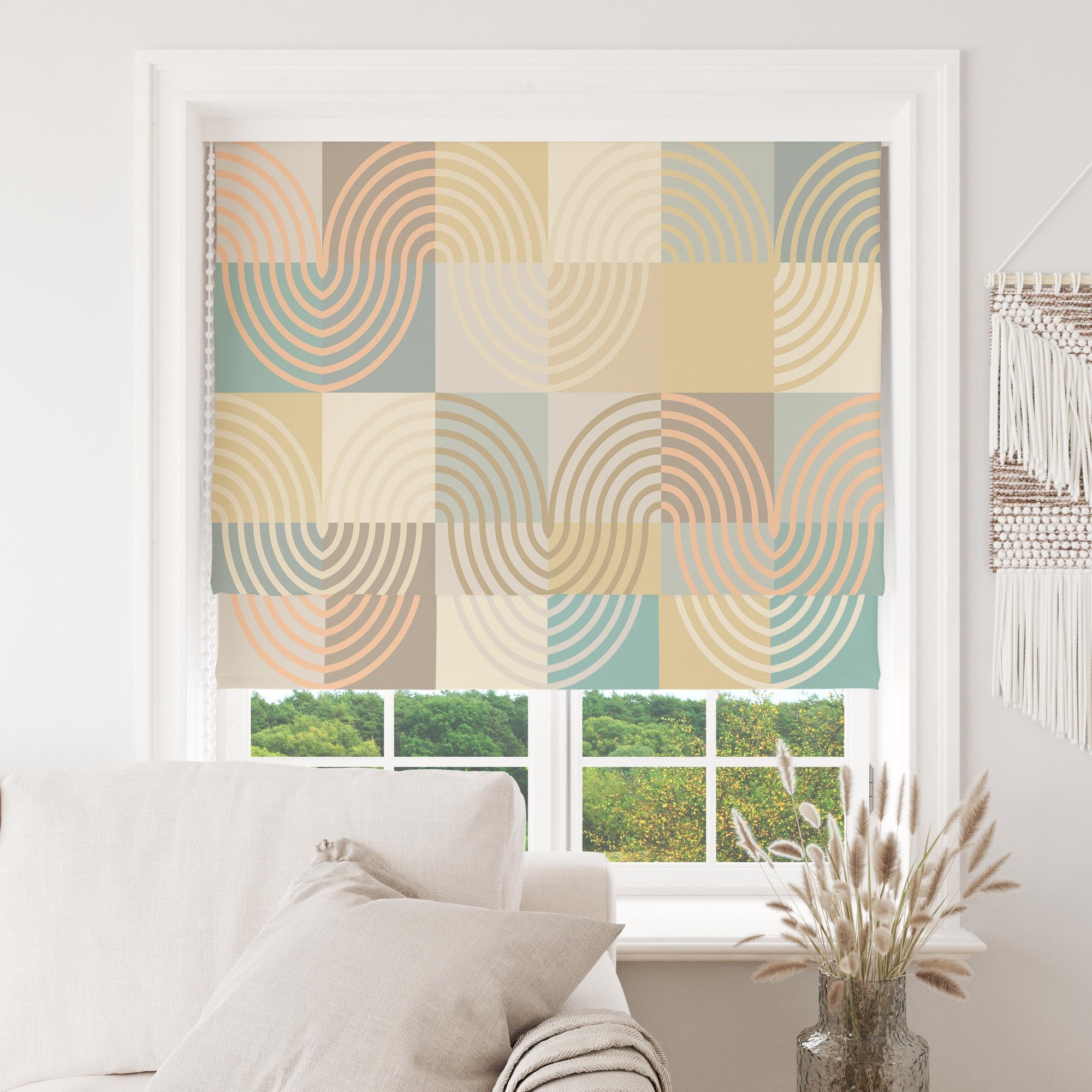 Retro Curtains, Mid Century Window Curtains, 70s Retro Blackout Curtain Panel, Mcm Grommet Curtain, Mid Century Modern Print Drapes