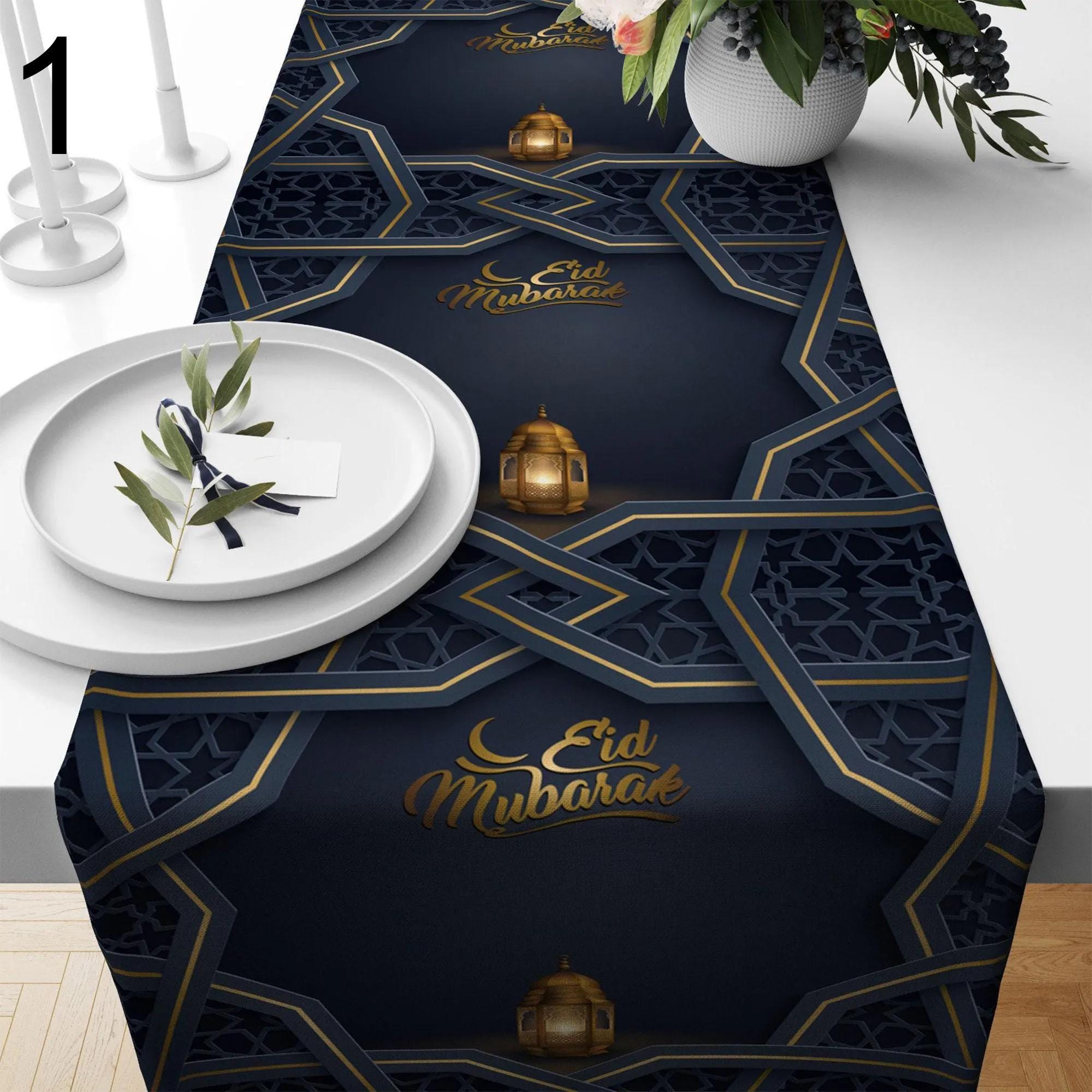 Eid Ramadan Table Runner, Ramadan Table Runner, Islamic Table Runner, Blessed Ramadan Table Decor, Gift for Muslim, Muslim Table Decor