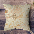 Nautical Pillow Covers, Sailor Cushion Cover, Ancient Map Nautical Pillowcase, Ancient Nautical Pillow Covers