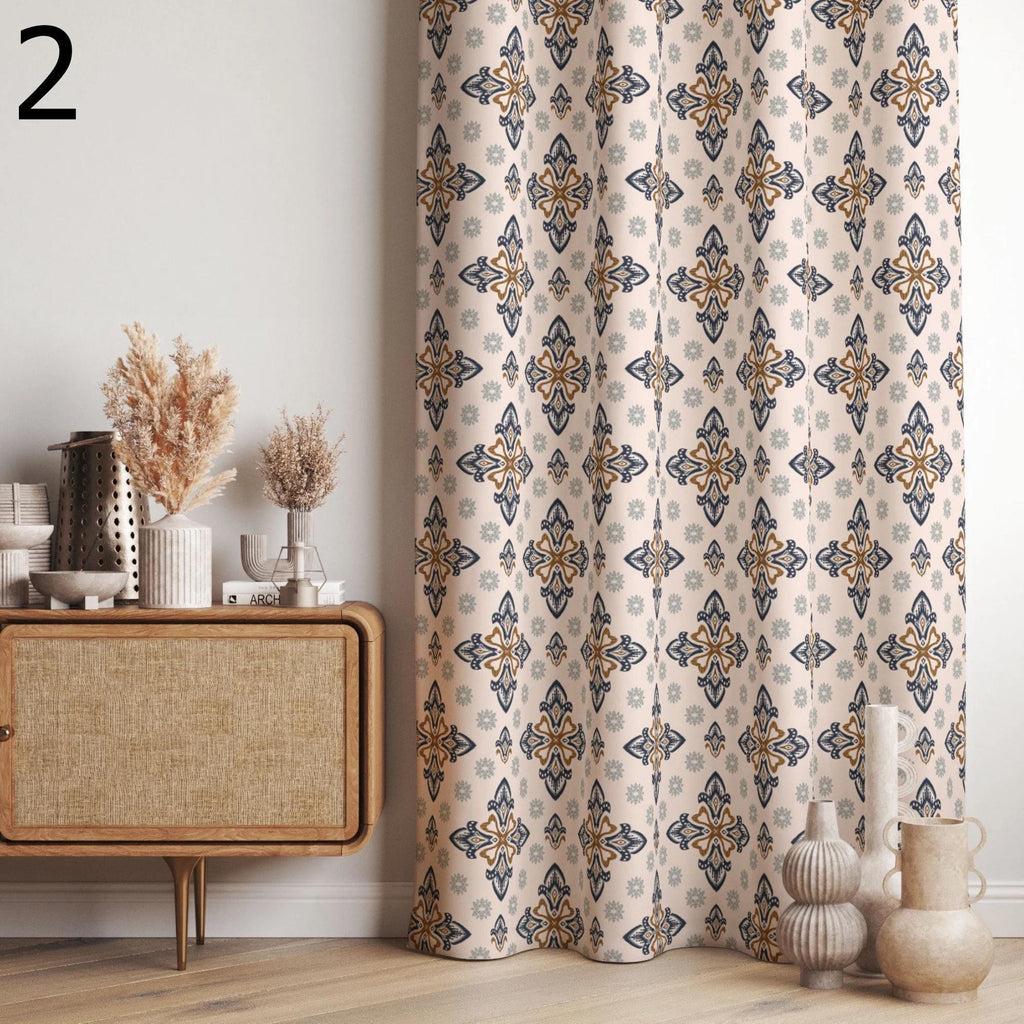 Modern Vintage Ethnic Curtains, Ethnic Curtain Panels, Southwest Ethnic Curtain, Rug Curtains, Mudcloth Curtain Panels