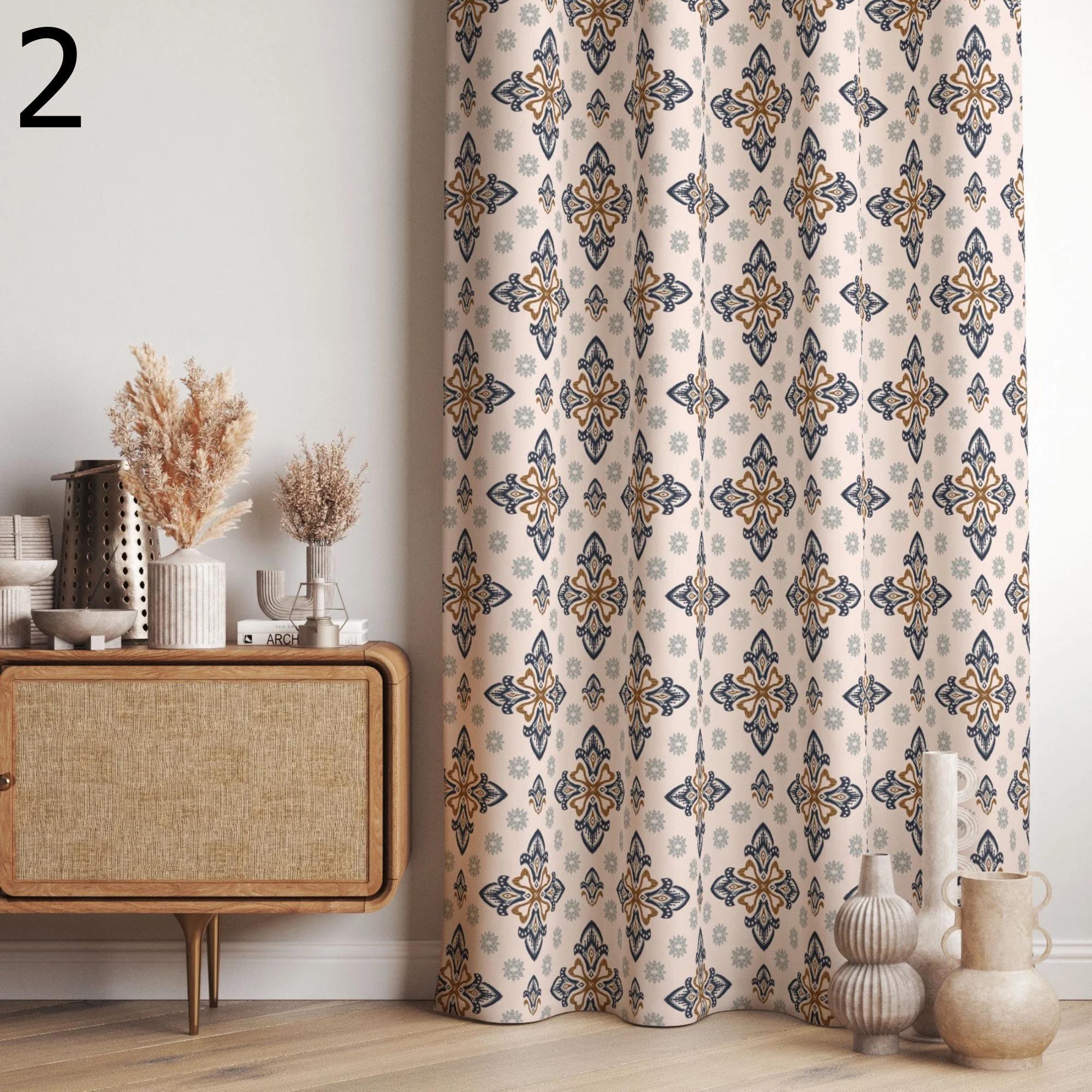 Modern Vintage Ethnic Curtains, Ethnic Curtain Panels, Southwest Ethnic Curtain, Rug Curtains, Mudcloth Curtain Panels
