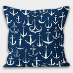 Navy Anchor Pillow Case, Anchor Pillow, Compass Nautical Pillow, Yacht Decor Cushion Cover, Nautical Cushion, Marin Pillow, Beach Pillow