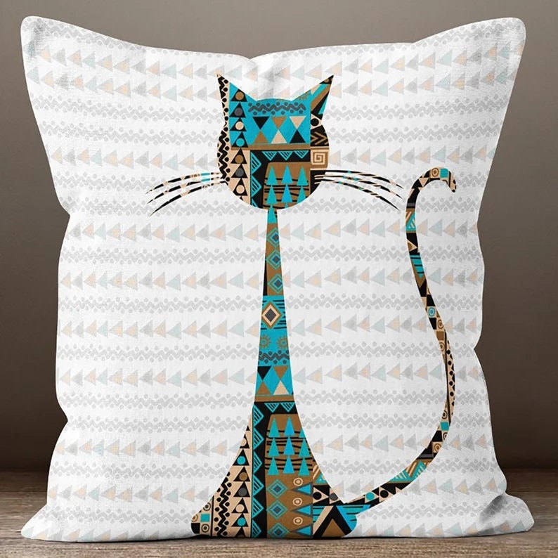 Cat Pillow Cover, Cute Cat Pillowcase, Cute Animal Home Decor, Print Pillow, Animal Pattern Pillow Covers, Pet Pillow Covers
