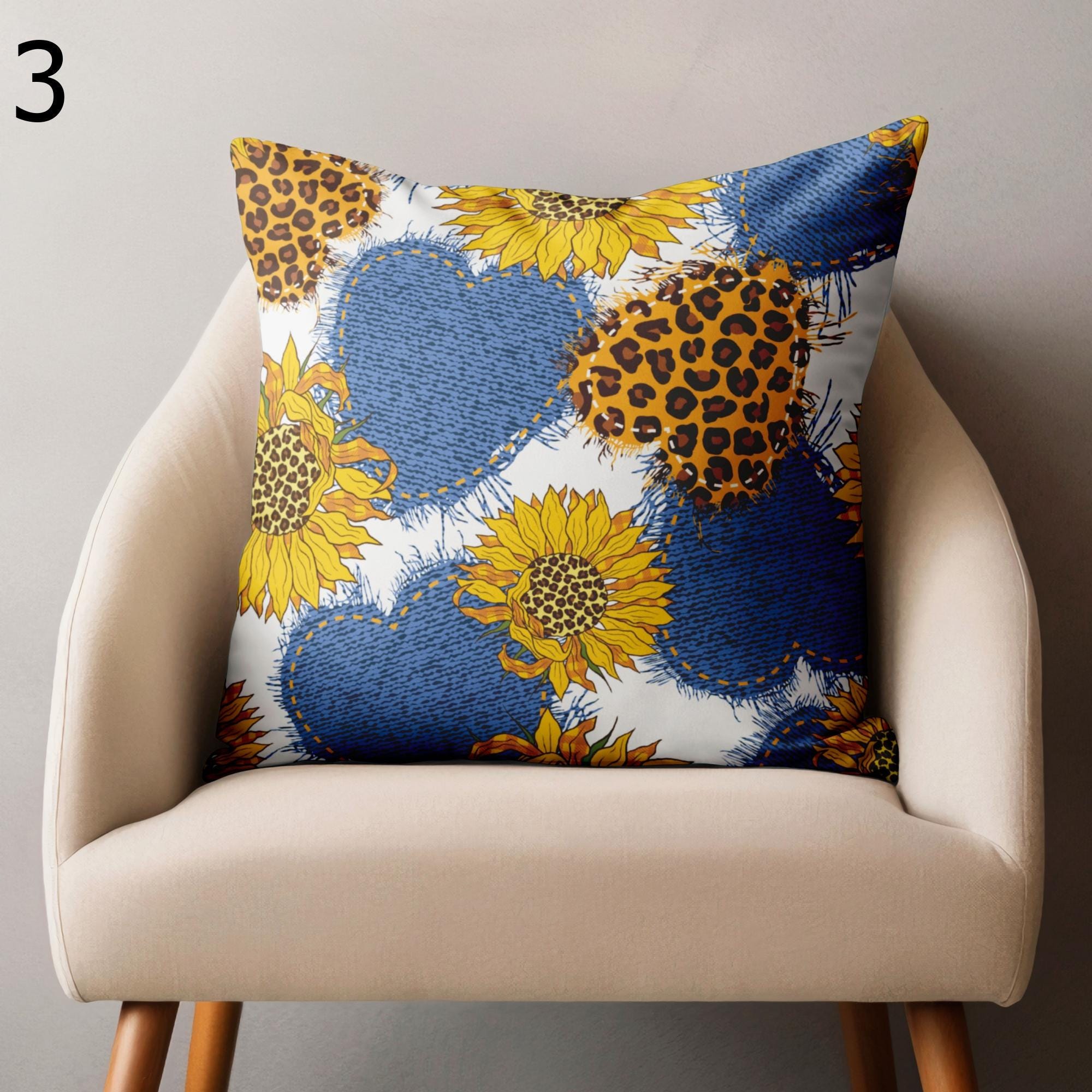 Sunflowers Throw Pillow Cover, Farmhouse Sunflowers Pillow Covers, Sunflowers Pillowcase, Yellow Floral Cushion Cover, Sunflowers Home Decor