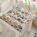 Starfish Coral Design Summer Patio Cushions, Nautical Ocean Seat Cushions, Coastal Sea Life Chair Pads, Beach Home Chair Cushions
