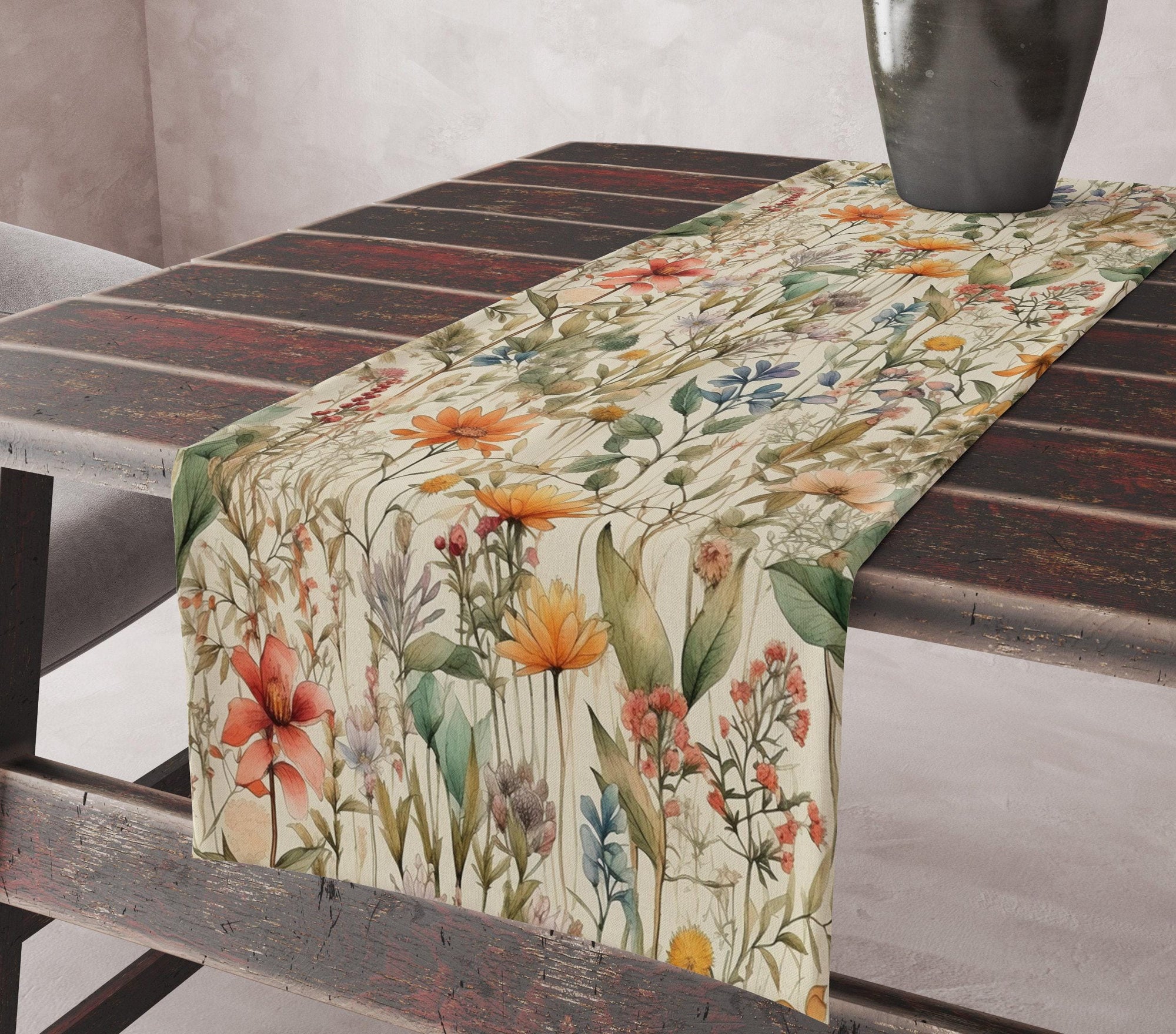 Colorful Floral Table Runners, Floral Table Runners, Spring Flowers Table Runner, Floral Printed Table Runner, Floral Table Decor Runner