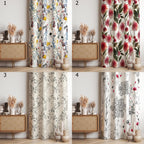 Floral Window Curtains, Wildflowers Curtain Panels, Farmhouse Floral Blackout Curtain, Flowers Grommet Curtain, 70s 80s Floral Print Drapes