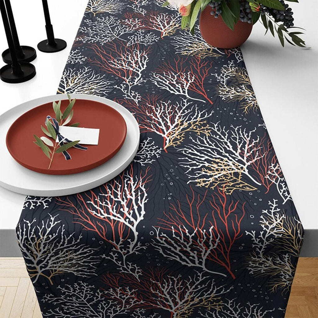 Nautical Table Runner, Sea Life Table Runner, Fish Table Runner, Blue and Mint Coral Table Runner, Anchor Table Runner, Marine Table Runner