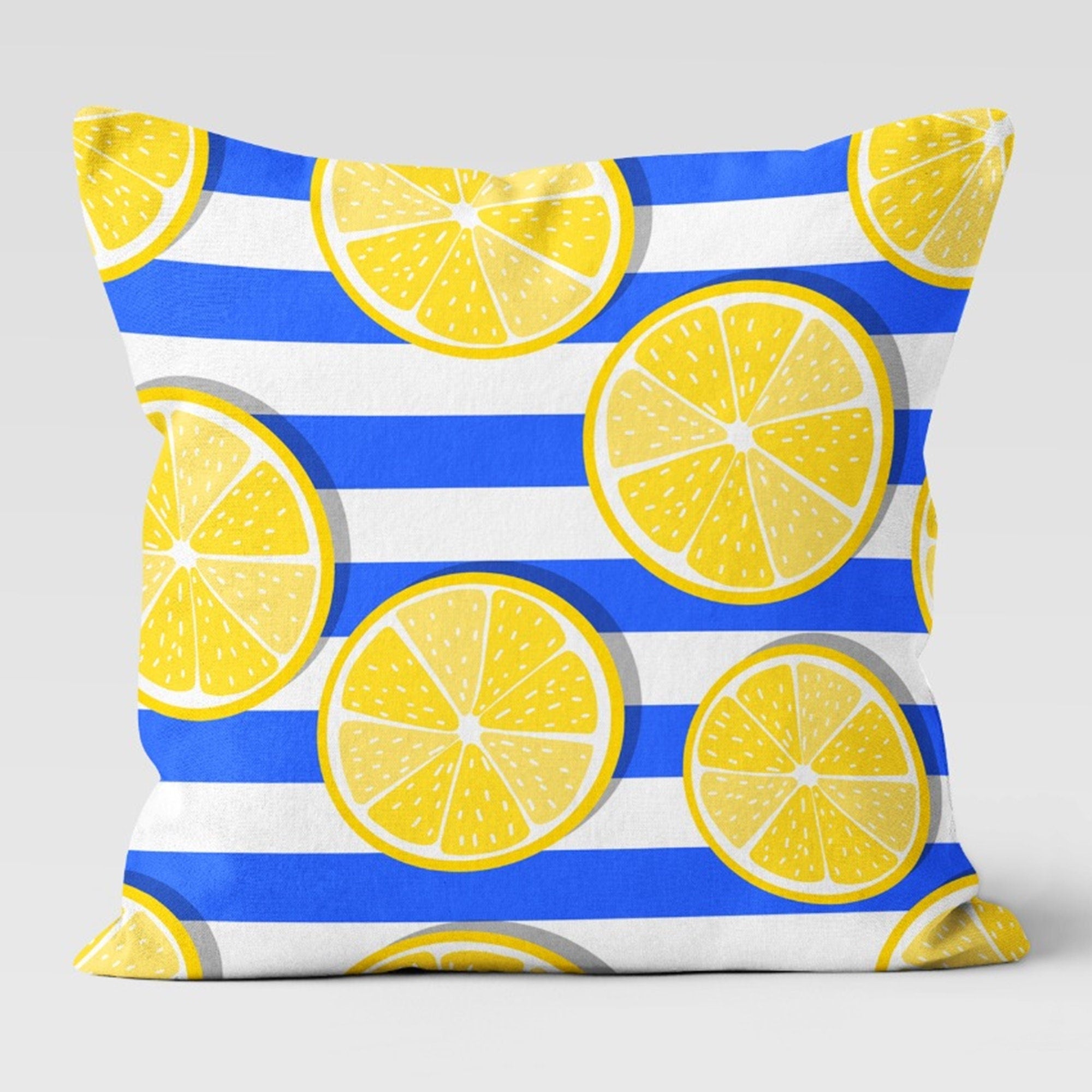 Lemon Pillow Covers, Outdoor Lemon Pillows, Lemon Cushion, Floral Summer Pillow, Lemon Kitchen Decor, Lemons Home Decor, Summer Pillow