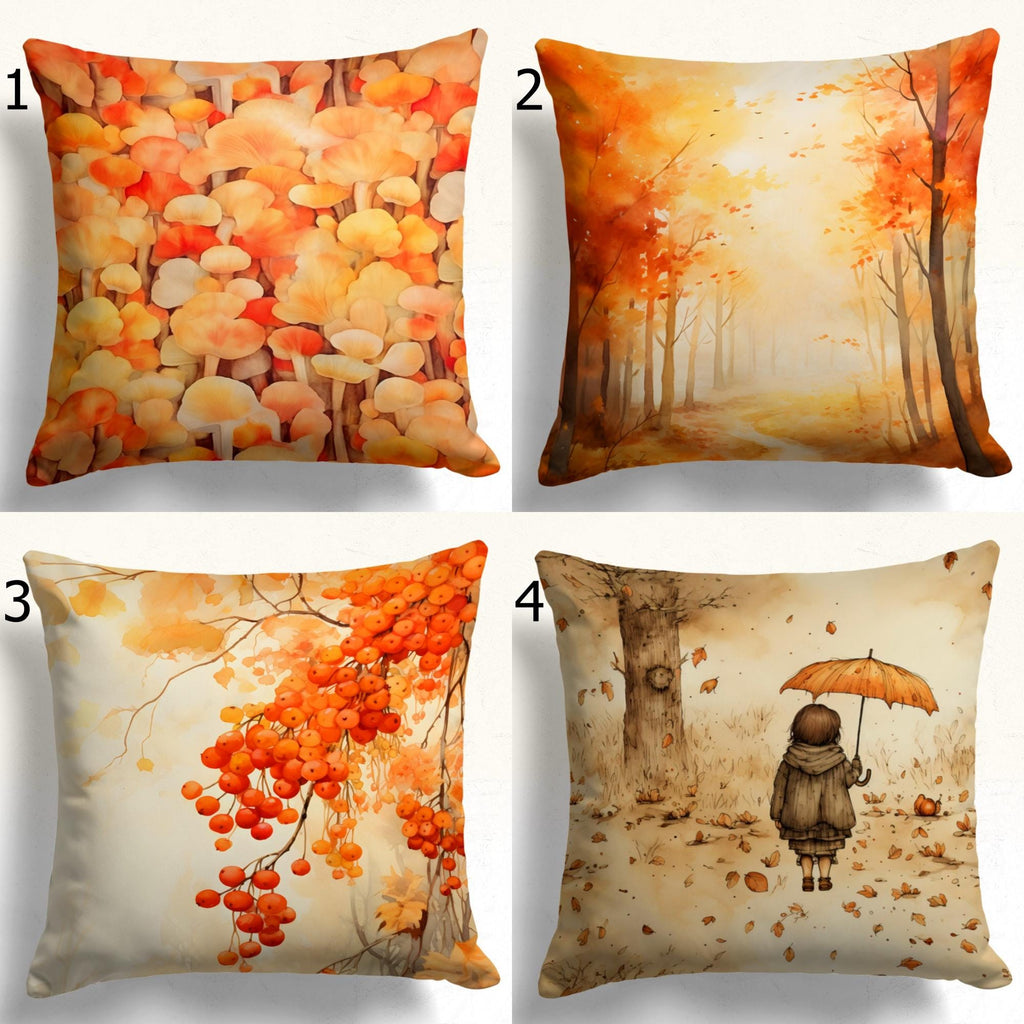 Fall Pillow Covers, Autumn Print Pillowcase, Fall Dry Leaves Cushion Cover, Fall Abstract Leaves Pillow Case, Fall Home Decor Pillowcase