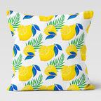 Lemon Pillow Covers, Outdoor Lemon Pillows, Lemon Cushion, Floral Summer Pillow, Lemon Kitchen Decor, Lemons Home Decor, Summer Pillow