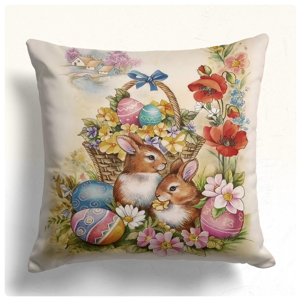 Easter Bunny Pillow Covers, Spring Rabbit Pillowcase, Bunny Pillow Case, Colorful Easter Pillow Case, Easter Gifts, Rabbit Easter Pillowcase