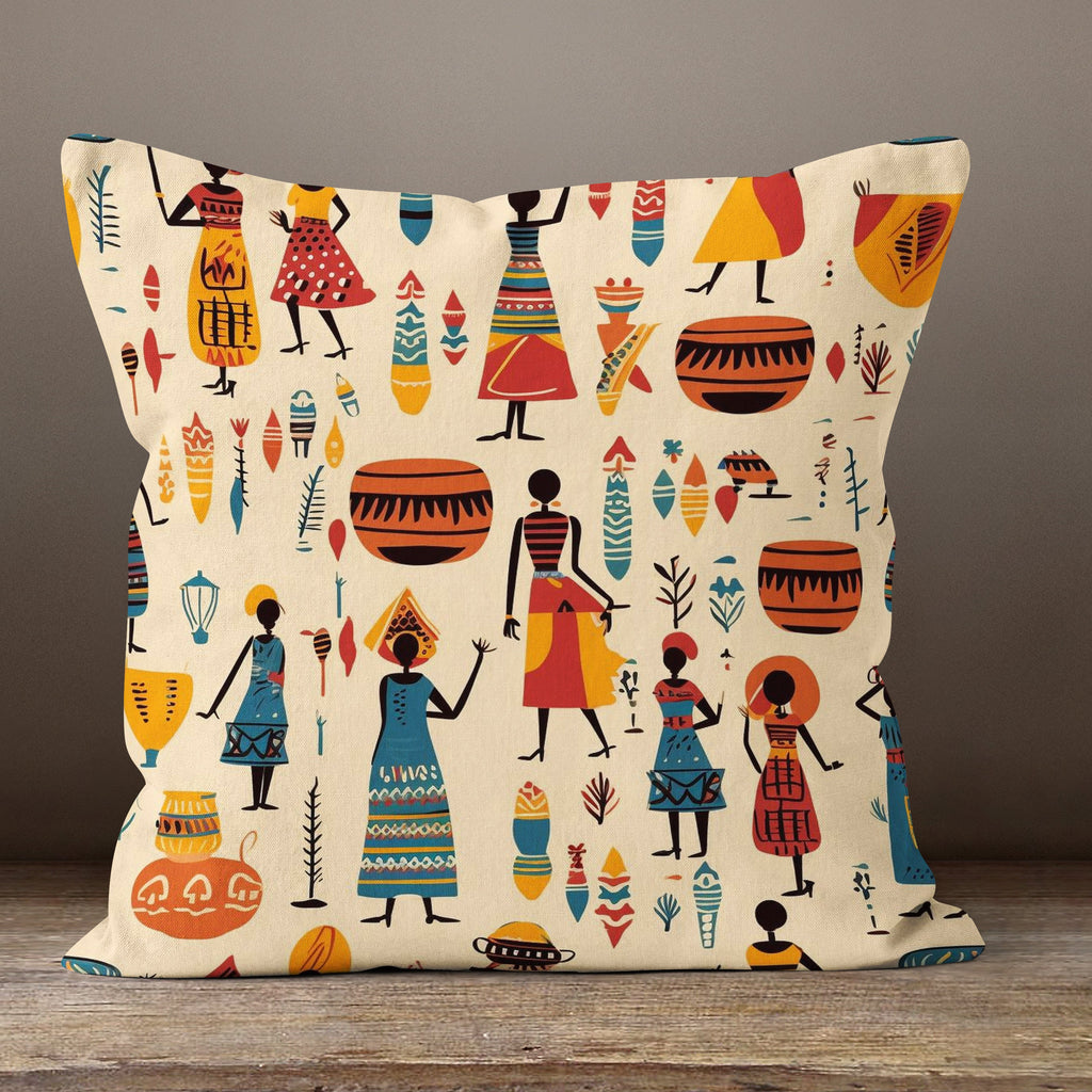 African Woman Pillow Covers, African Art Pillowcase, Ethnic Pillowcase, Authentic Throw Pillow Cover, African Digital Print Cushion Cover
