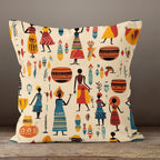 African Woman Pillow Covers, African Art Pillowcase, Ethnic Pillowcase, Authentic Throw Pillow Cover, African Digital Print Cushion Cover