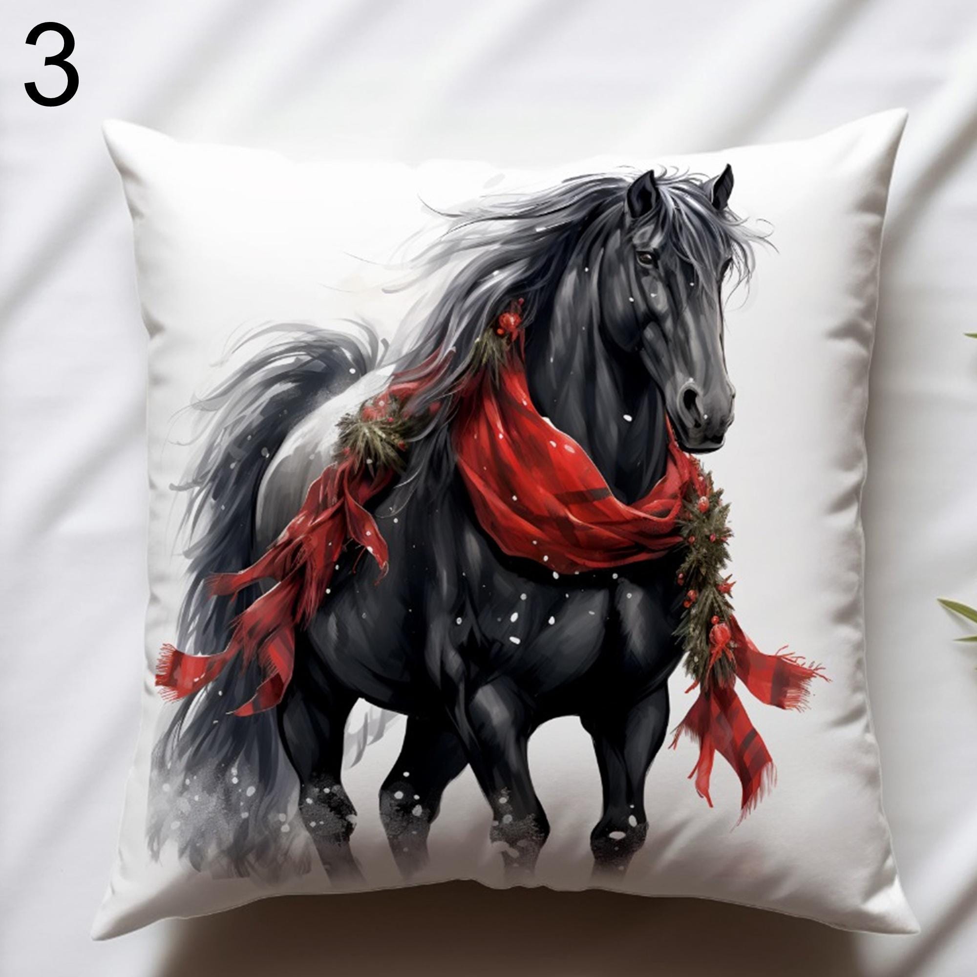 Christmas Truck Pillow Cover, Xmas Dogs Throw Pillow Cover, Xmas Pine Trees Pillowcase, Christmas Horses Pillowcase, Xmas Animals Pillowcase