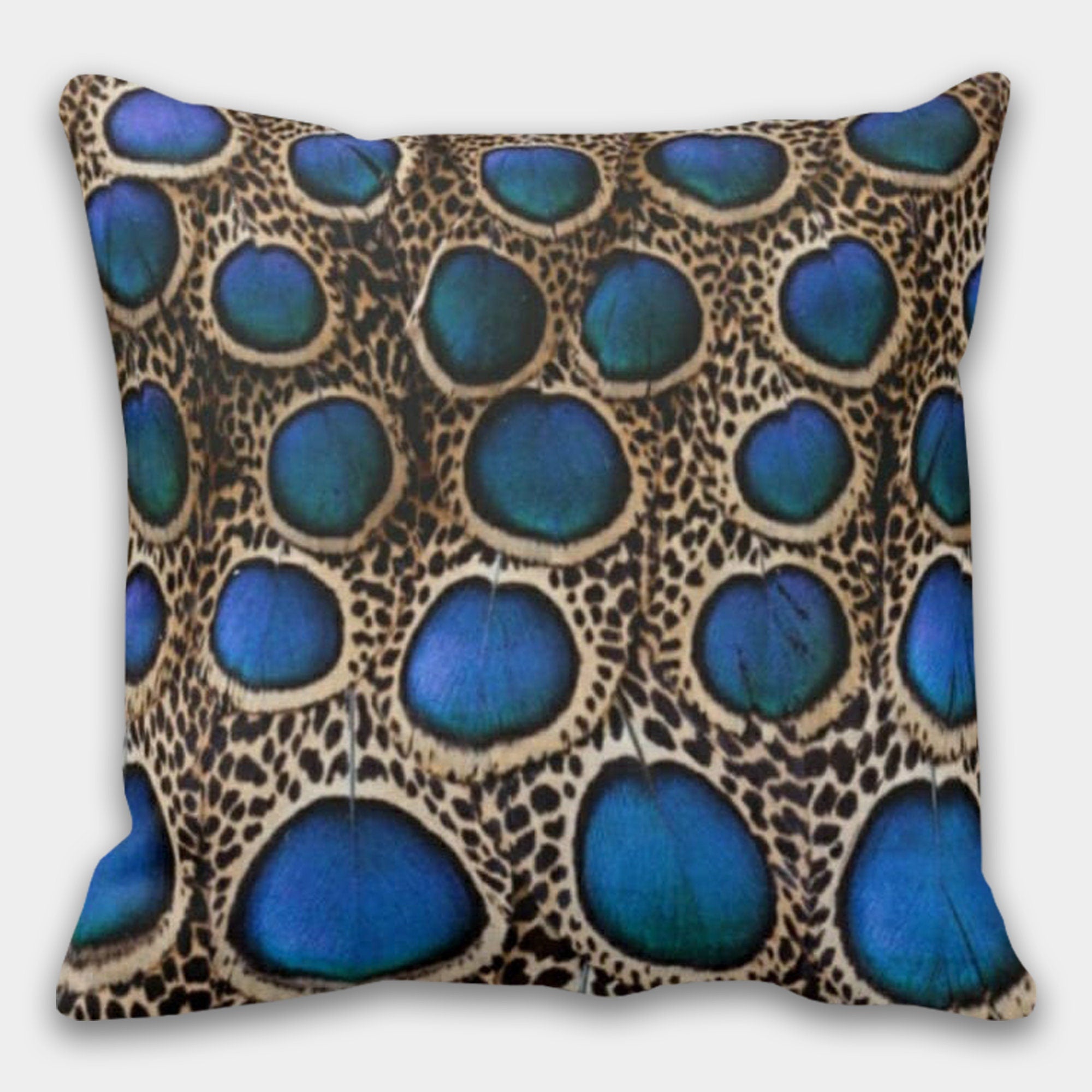 Peacock Pillow Cover, Peacock Cushion Cover, Peacock Tail Throw Pillow, Peacock Feather Pillowcase, Decorative Throw Pillow Case, Home Decor