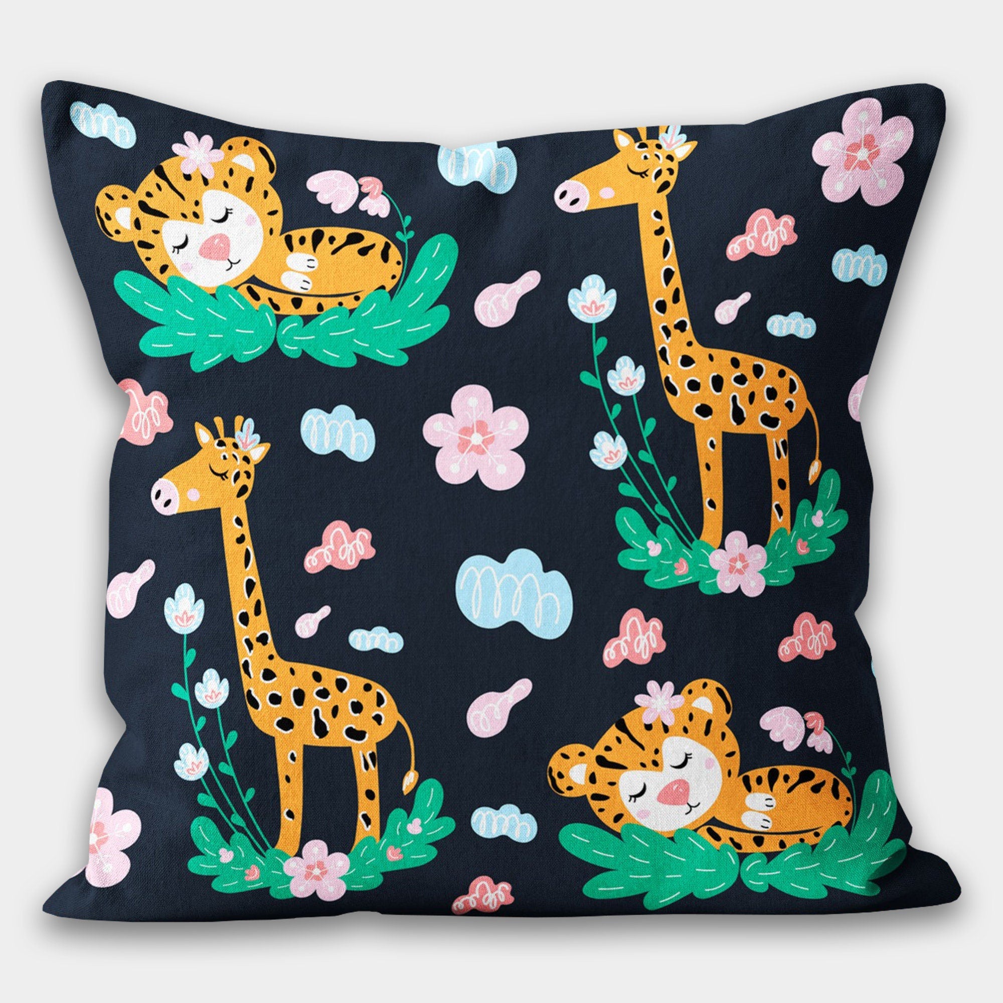 Kids Pillow Cover, Children's Throw Pillow Case, Decorative Kids Cushion, Cartoon Inspired Home Decor, Cute Animals Pillow, Kids Home Decor