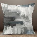 Grey Abstract Pillow Covers, Black Modern Abstract Pillow Case, Modern Cushion Cover, Black Grey Modern Pillow Cover