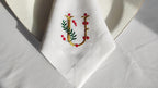 Personalized Christmas Napkins, Holly Misletoe Linen Napkins, Xmas Linen Napkins, Holly Monogrammed Linen Napkins