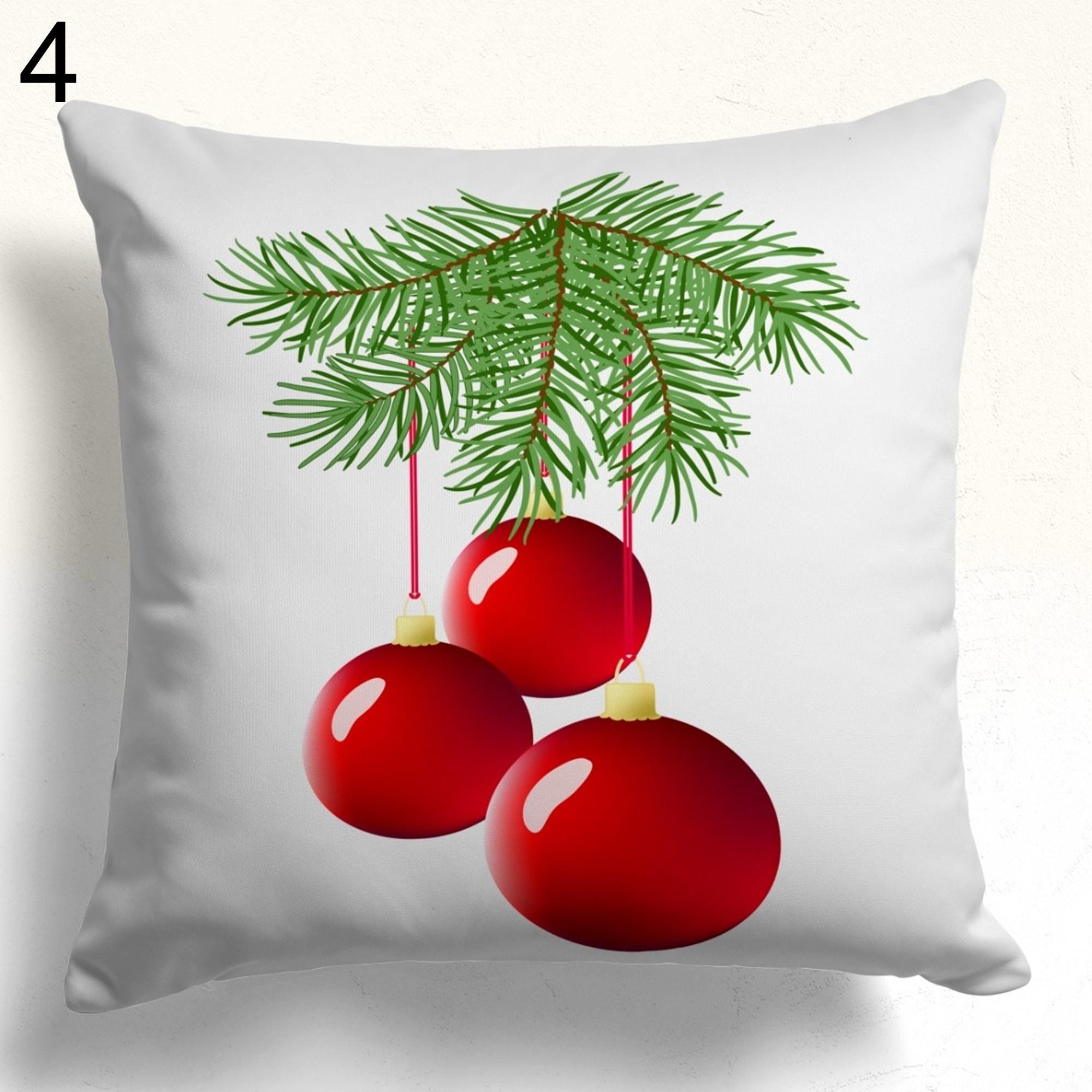 Xmas Ornaments Pillow Cover, Christmas Decor Pillow Covers, Winter Holly Pillowcase, Christmas Candy Bars Pillow Case, Xmas Berry Pillowcase