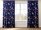 Kids Space Theme Curtains, Rocket Planet Window Panel, Outer Space Room Drapes, Galaxy Print Curtain Kids Room, Space Galaxy Curtain Panels