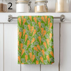 Easter Carrot Tea Towels, Happy Easter Tea Towels, Cute Easter Dish Towel, Carrot Kitchen Towels, Easter Hand Towel