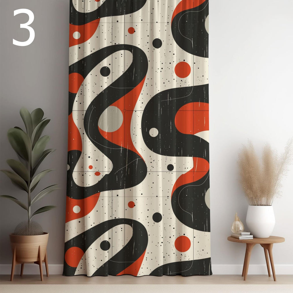 70s Retro Curtain Panels, MCM Grommet Curtain, Mid Century Modern Print Drapes, Retro Vintage Curtains, 80s Retro Window Curtains