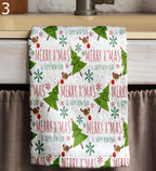 Mery Christmas Hand Towels, Xmas Deer Towels, Winter Holiday Dish Towels, Christmas Kitchen Decor Dish Towel, Noel Deer Kitchen Towels