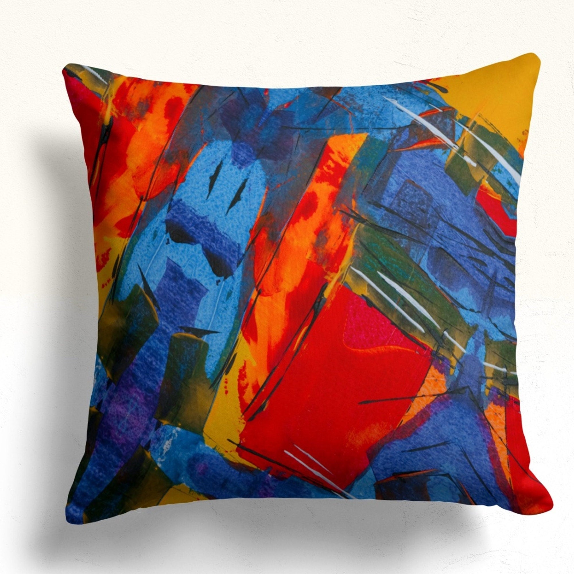 Modern Abstract Pillow Cover, Colorful Painting Abstract Cushion Cover, Vivid Colorful Abstract Pillow Covers, Modern Art Pillowcase