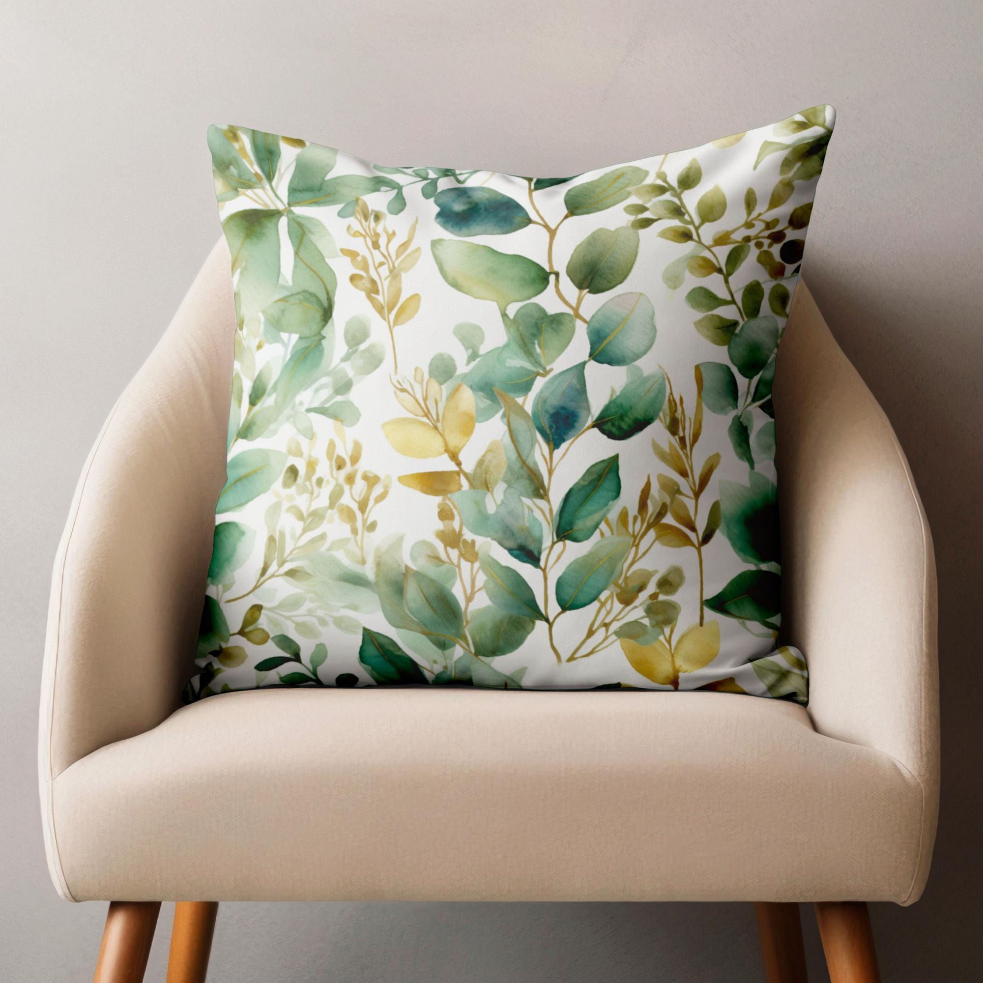 Botanical Floral Pillow Covers, Exotic Flowers Cushion Cover, Green Floral Pillowcase, Tropic Flowers Pillow Case,  Floral Home Decor