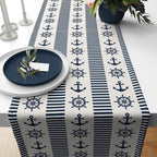 Nautical Table Runner, Sea Life Table Runner, Fish Table Runner, Blue and Mint Coral Table Runner, Anchor Table Runner, Marine Table Runner