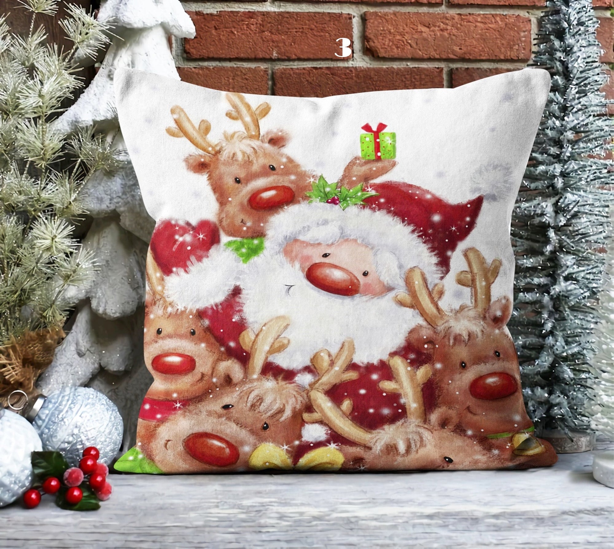 Christmas Pines Pillow Covers, Xmas Holiday Pillow, Christmas Snowman Pillowcase, Cute Snowman Christmas Pillow, Christmas Pillowcase