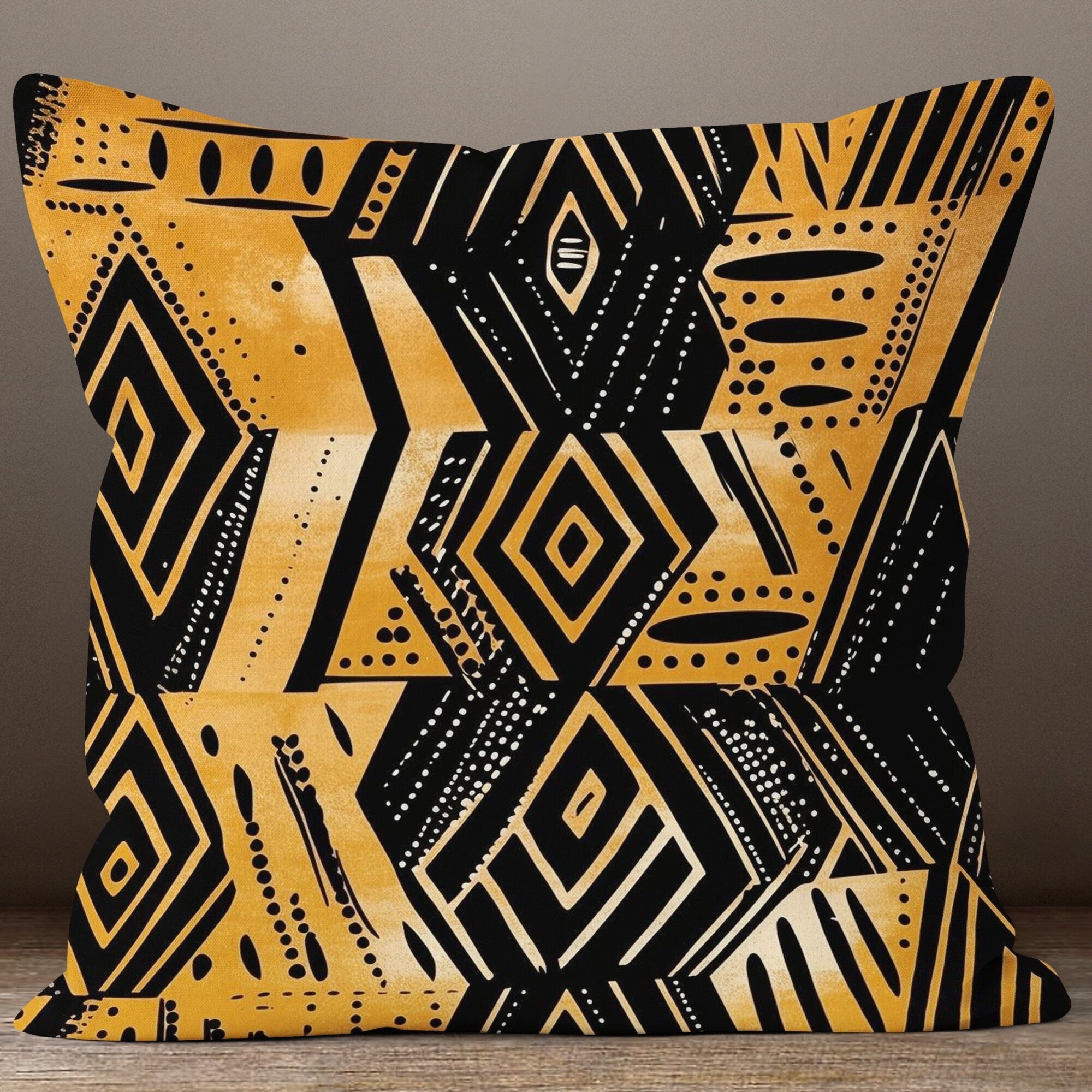 Mudcloth Pillow Covers, African Mudcloth Digital Print Cushion Cover, African Ethnic Pillowcase, Ethnic African Throw Pillow Covers