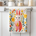 Easter Bunny Dish Towel, Cute Easter Decorative Tea Towel, Easter Fingertip Towels, Bunny Fingertip Towels, Cute Easter Bunny Tea Towels