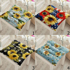 Sunflower Seat Pads, Floral Chair Cushions, Country Style Kitchen Chair Pillow, Rustic Flower Chair Pads, Indoor Outdoor Sunflower Cushions