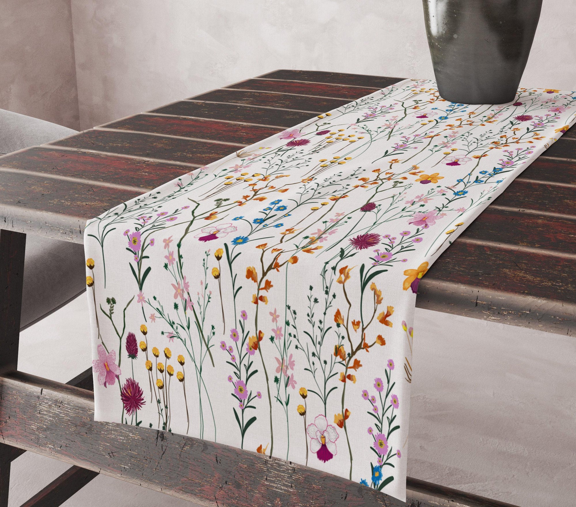 Colorful Floral Table Runners, Floral Table Runners, Spring Flowers Table Runner, Floral Printed Table Runner, Floral Table Decor Runner