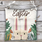 Easter Bunny Patio Cushions, Easter Chair Cushions, Colorful Easter Chair Cushions, Easter Outdoor Seat Pads, Easter Tie-On Chair Pads
