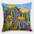 Colorful Cactus Pillow Cover, Succulent Cactus Cushion Covers, Succulent Flowers Pillow Covers, Succulent Digital Print Throw Pillow Covers
